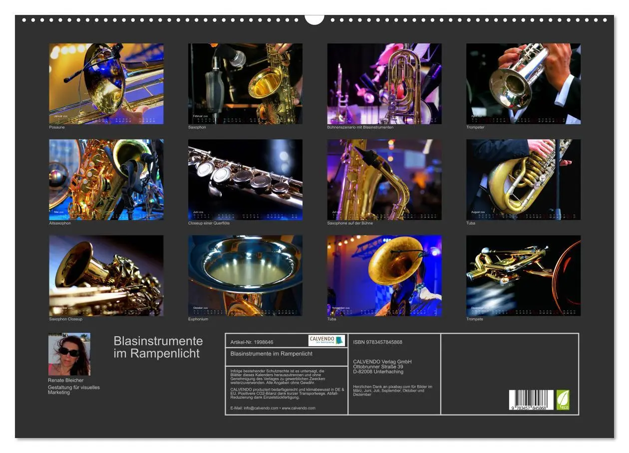 Bild: 9783457845868 | Blasinstrumente im Rampenlicht (Wandkalender 2026 DIN A2 quer),...