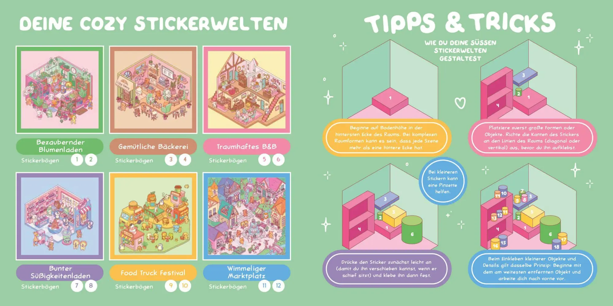 Bild: 9783745935868 | Cozy Sticker Worlds - Happy Village | Taschenbuch | 12 S. | Deutsch