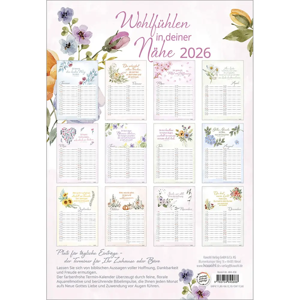 Bild: 9783754845868 | Wohlfühlen in deiner Nähe 2026 | Kalender | Spiralbindung | Deutsch
