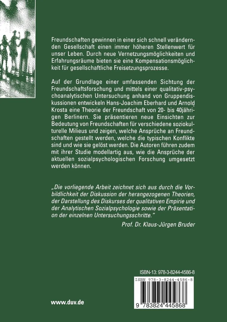 Rückseite: 9783824445868 | Freundschaften im gesellschaftlichen Wandel | Arnold Krosta (u. a.)