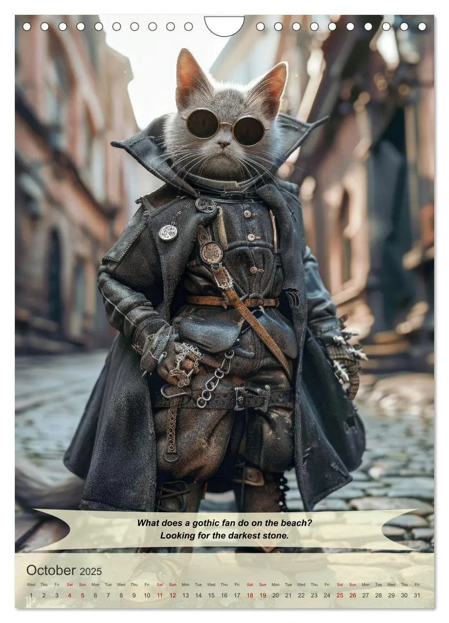 Bild: 9781325985968 | Funny animals in gothic style (Wall Calendar 2025 DIN A4 portrait),...