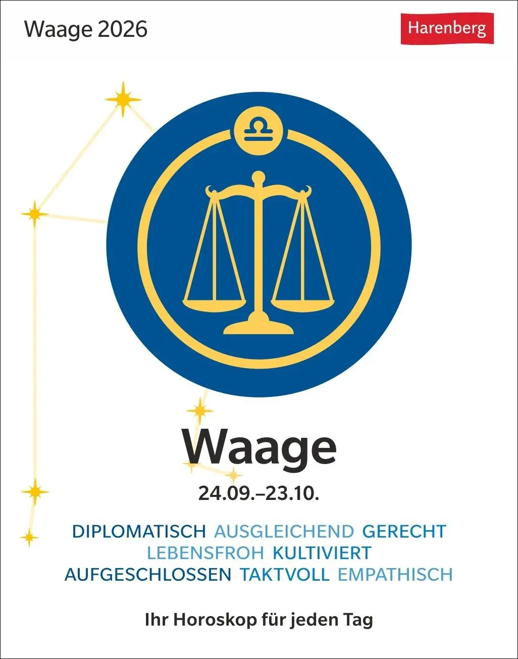 Cover: 9783840035968 | Waage Sternzeichenkalender 2026 - Tagesabreißkalender - Ihr...