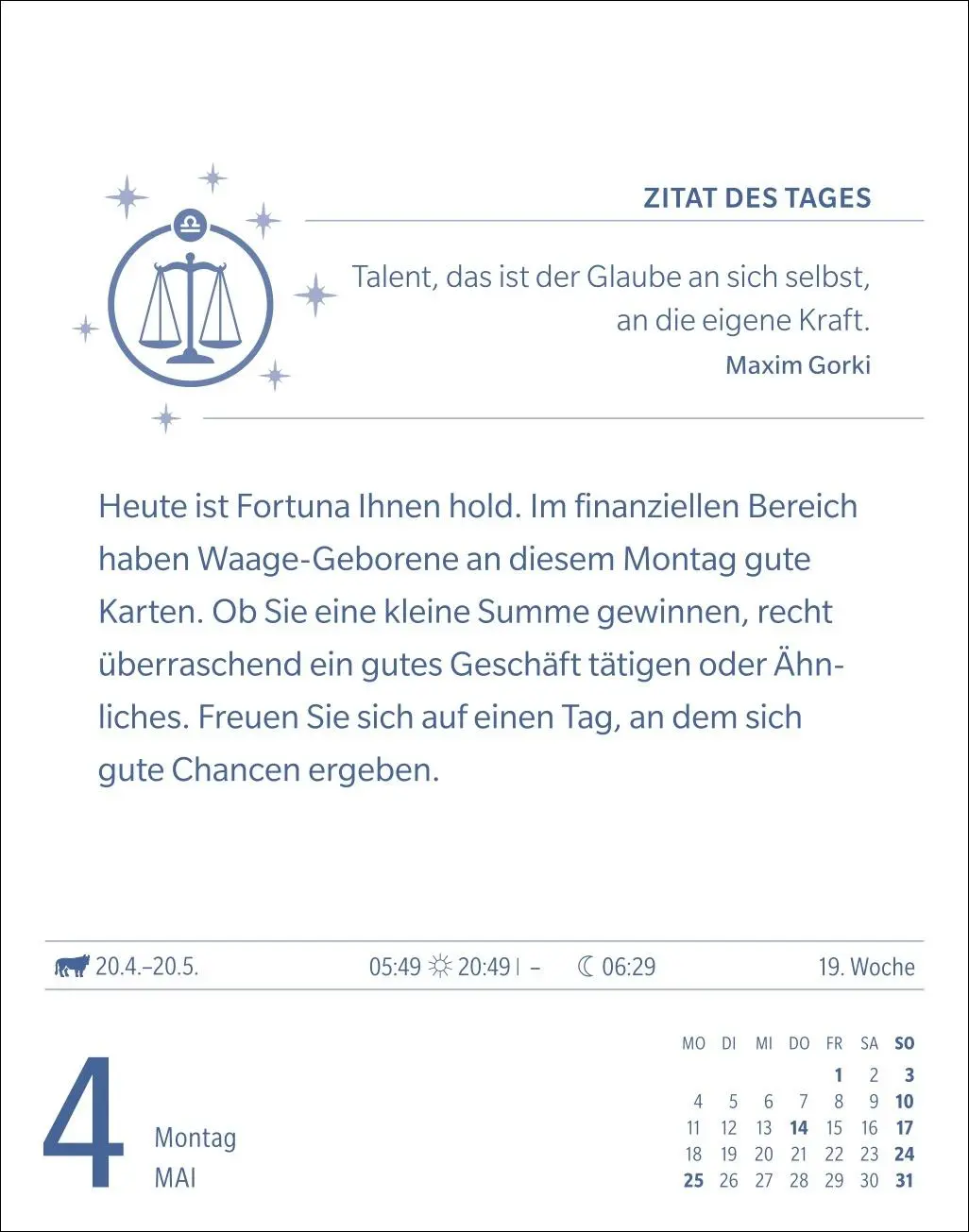 Bild: 9783840035968 | Waage Sternzeichenkalender 2026 - Tagesabreißkalender - Ihr...
