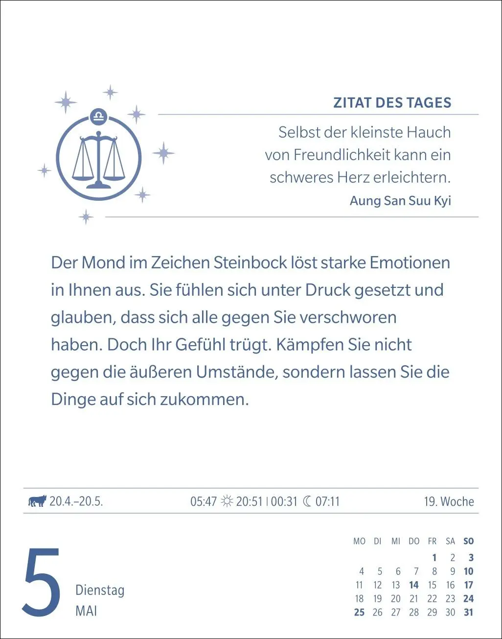 Bild: 9783840035968 | Waage Sternzeichenkalender 2026 - Tagesabreißkalender - Ihr...