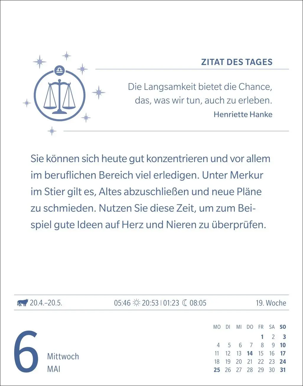 Bild: 9783840035968 | Waage Sternzeichenkalender 2026 - Tagesabreißkalender - Ihr...