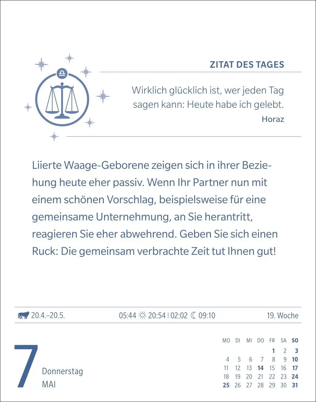 Bild: 9783840035968 | Waage Sternzeichenkalender 2026 - Tagesabreißkalender - Ihr...