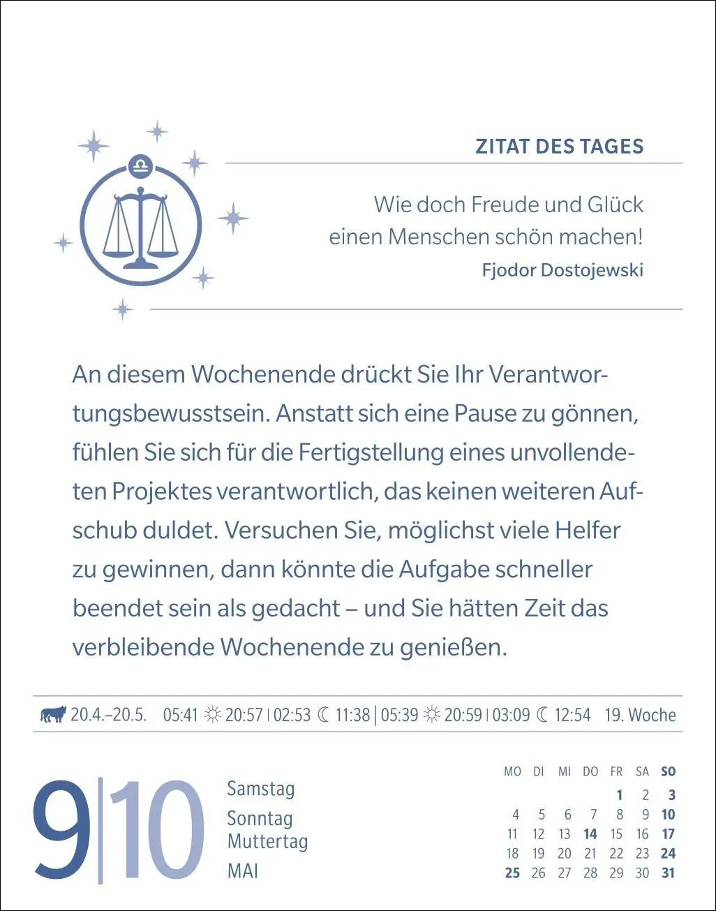 Bild: 9783840035968 | Waage Sternzeichenkalender 2026 - Tagesabreißkalender - Ihr...