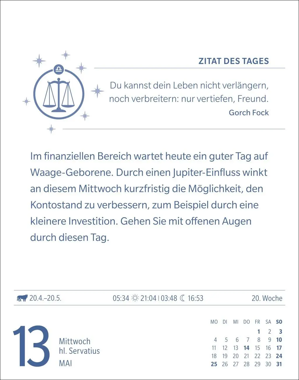 Bild: 9783840035968 | Waage Sternzeichenkalender 2026 - Tagesabreißkalender - Ihr...