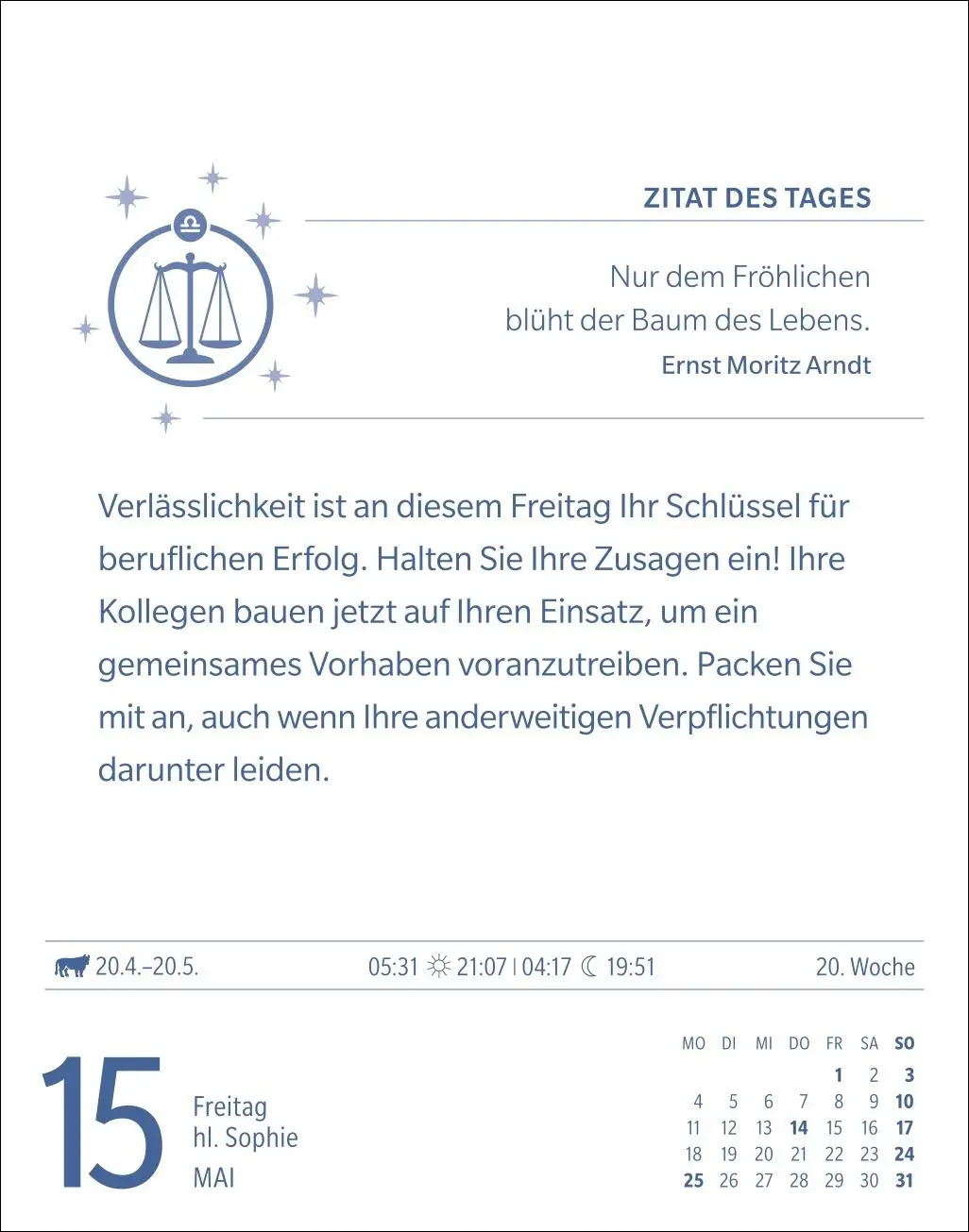 Bild: 9783840035968 | Waage Sternzeichenkalender 2026 - Tagesabreißkalender - Ihr...