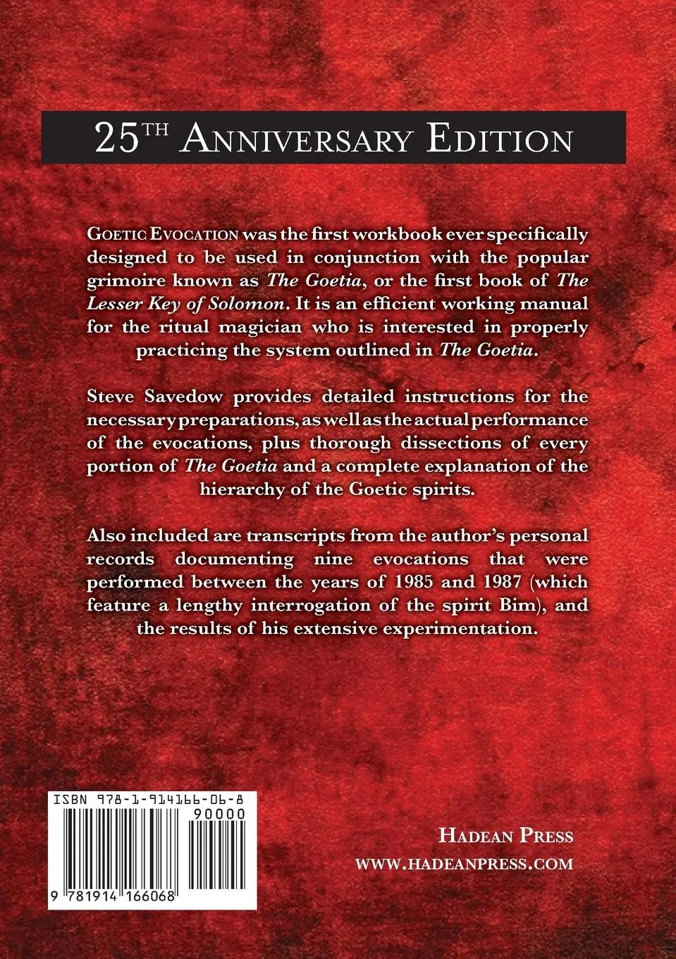 Rückseite: 9781914166068 | Goetic Evocation | Steve Savedow | Taschenbuch | Englisch | 2022