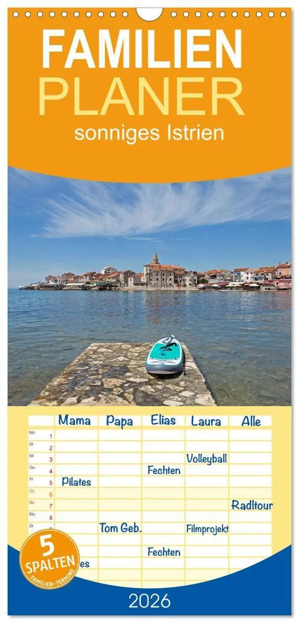 Cover: 9783516746068 | Familienplaner 2026 - sonniges Istrien mit 5 Spalten (Wandkalender,...