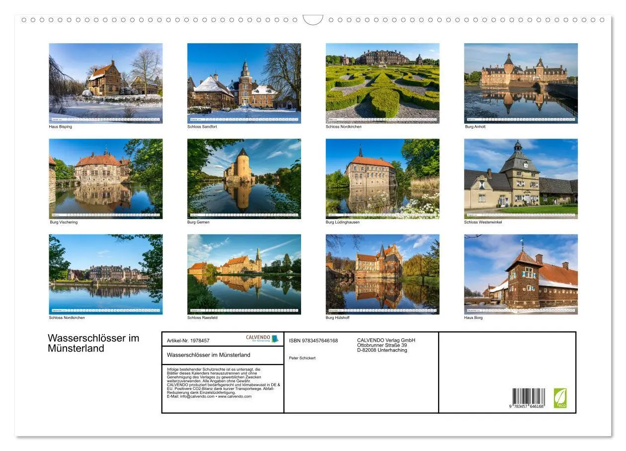 Bild: 9783457646168 | Wasserschlösser im Münsterland (Wandkalender 2026 DIN A2 quer),...