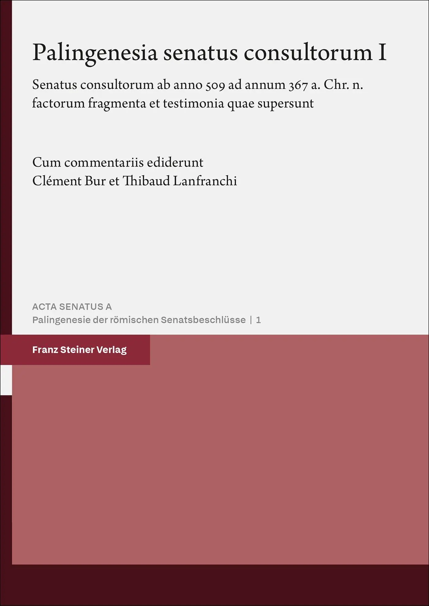 Palingenesia senatus consultorum. Vol. 1