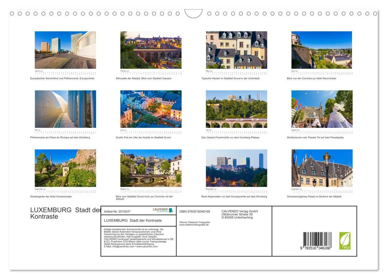 Bild: 9783516046168 | LUXEMBURG Stadt der Kontraste (Wandkalender 2026 DIN A3 quer),...