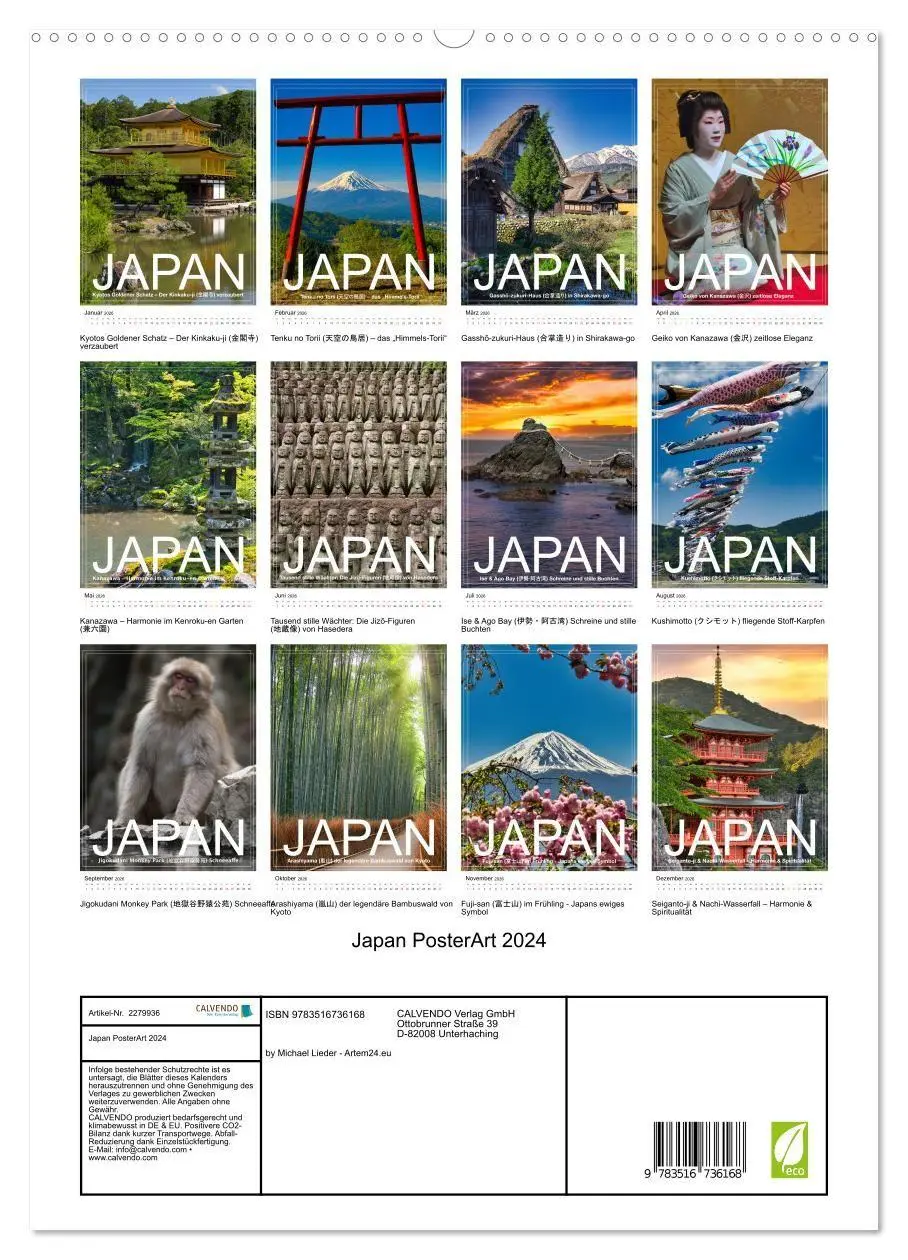 Bild: 9783516736168 | Japan PosterArt 2024 (hochwertiger Premium Wandkalender 2026 DIN A2...