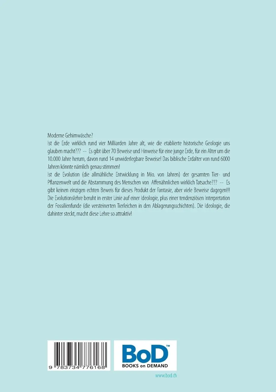 Rückseite: 9783734776168 | Moderne Forschung entlarvt offizielle Erdgeschichte und Evolution...