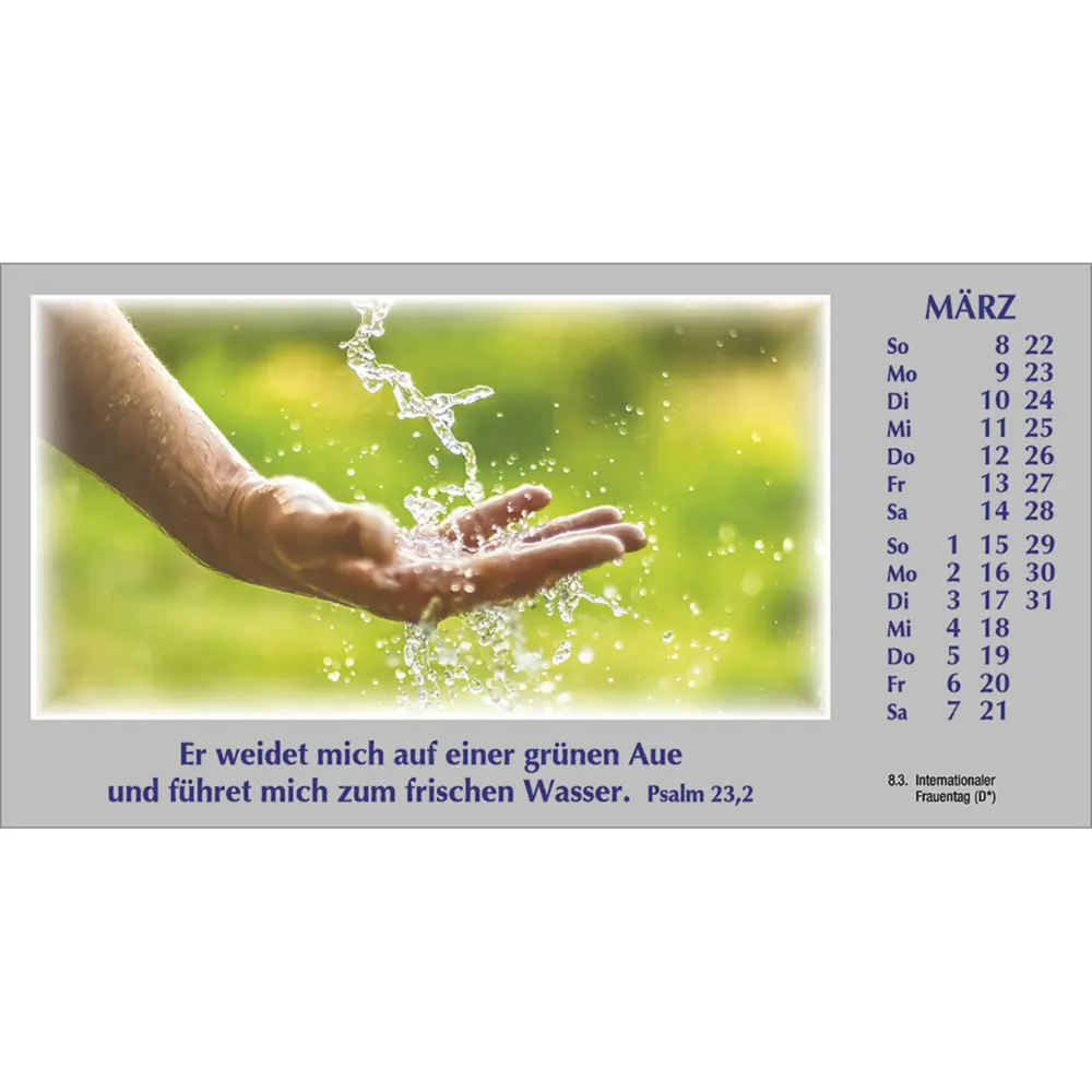 Bild: 9783754886168 | Wege zur Stille 2026 | Autokalender mit Psalmworten und Farbfotos