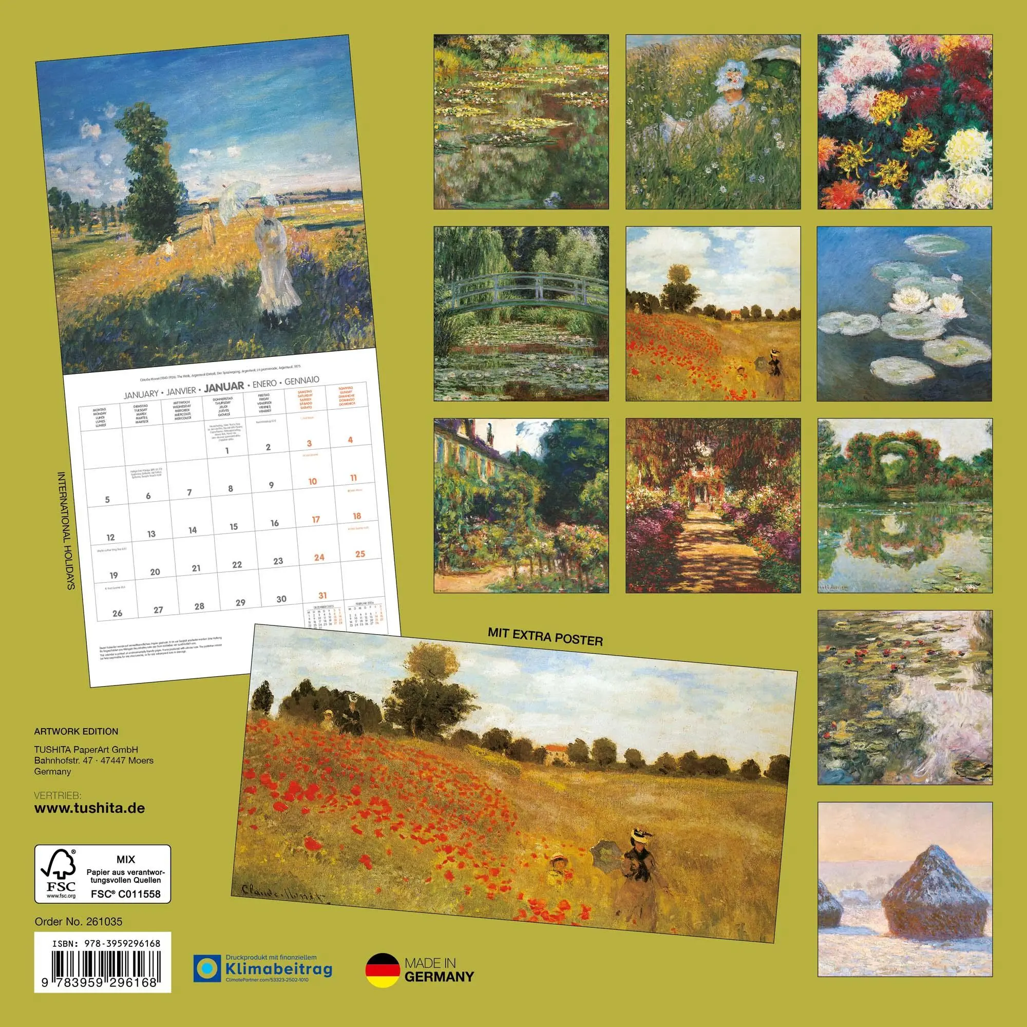 Rückseite: 9783959296168 | Claude Monet 2026 | Kalender 2026 | Kalender | Artwork Edition | 28 S.