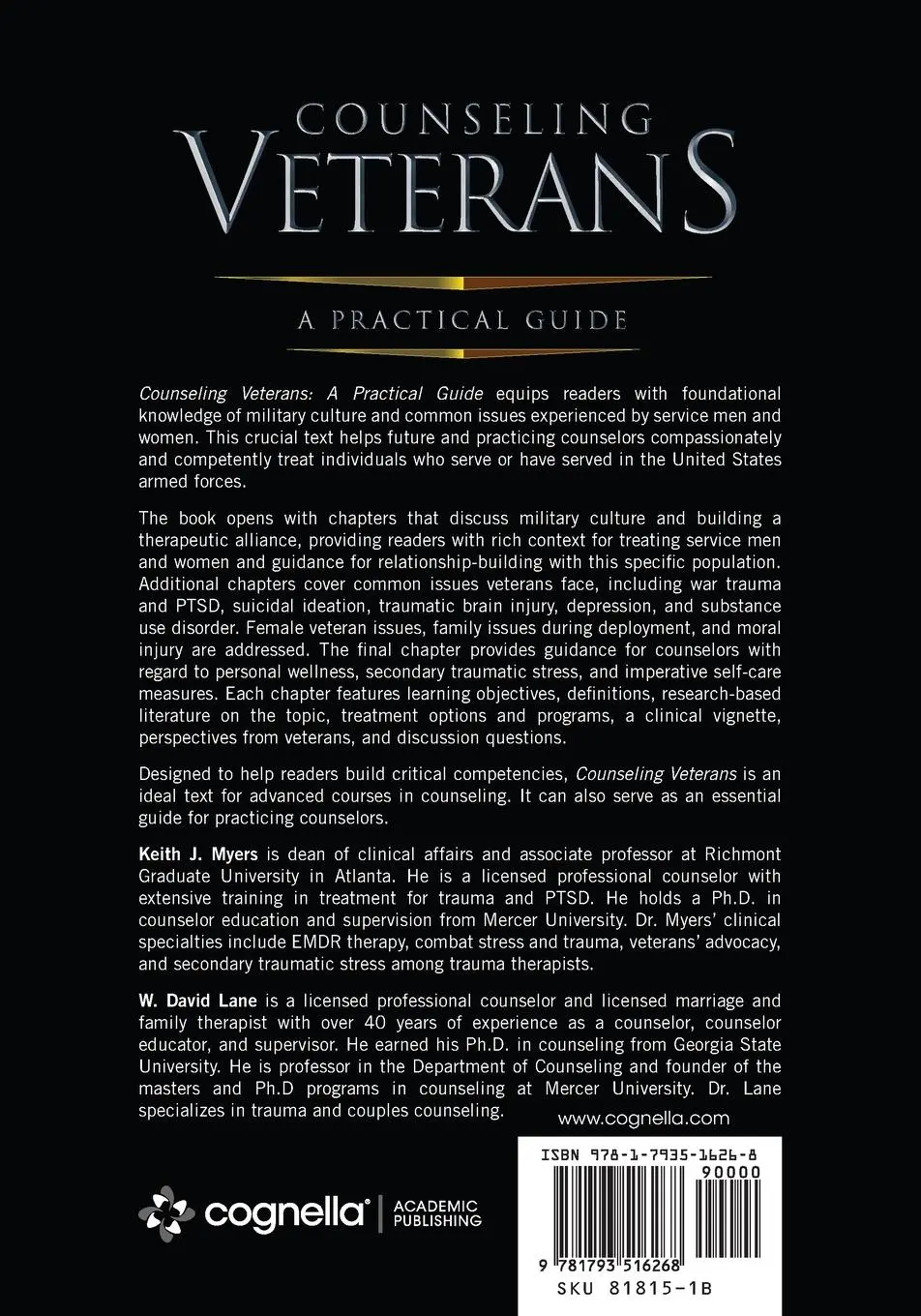 Rückseite: 9781793516268 | Counseling Veterans | A Practical Guide | Keith J. Myers (u. a.)