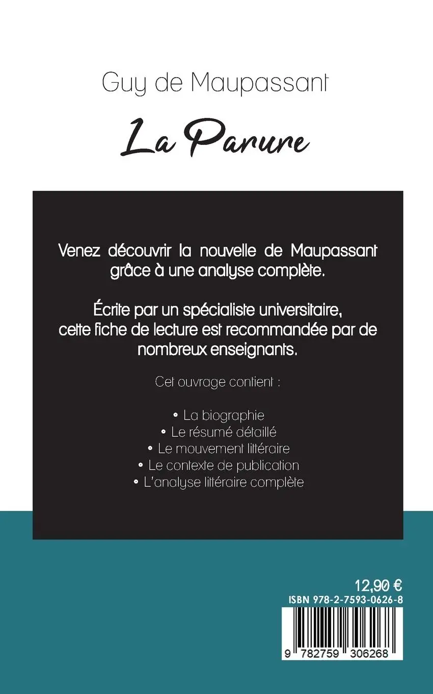 Rückseite: 9782759306268 | La Parure de Maupassant (fiche de lecture et analyse complète de...