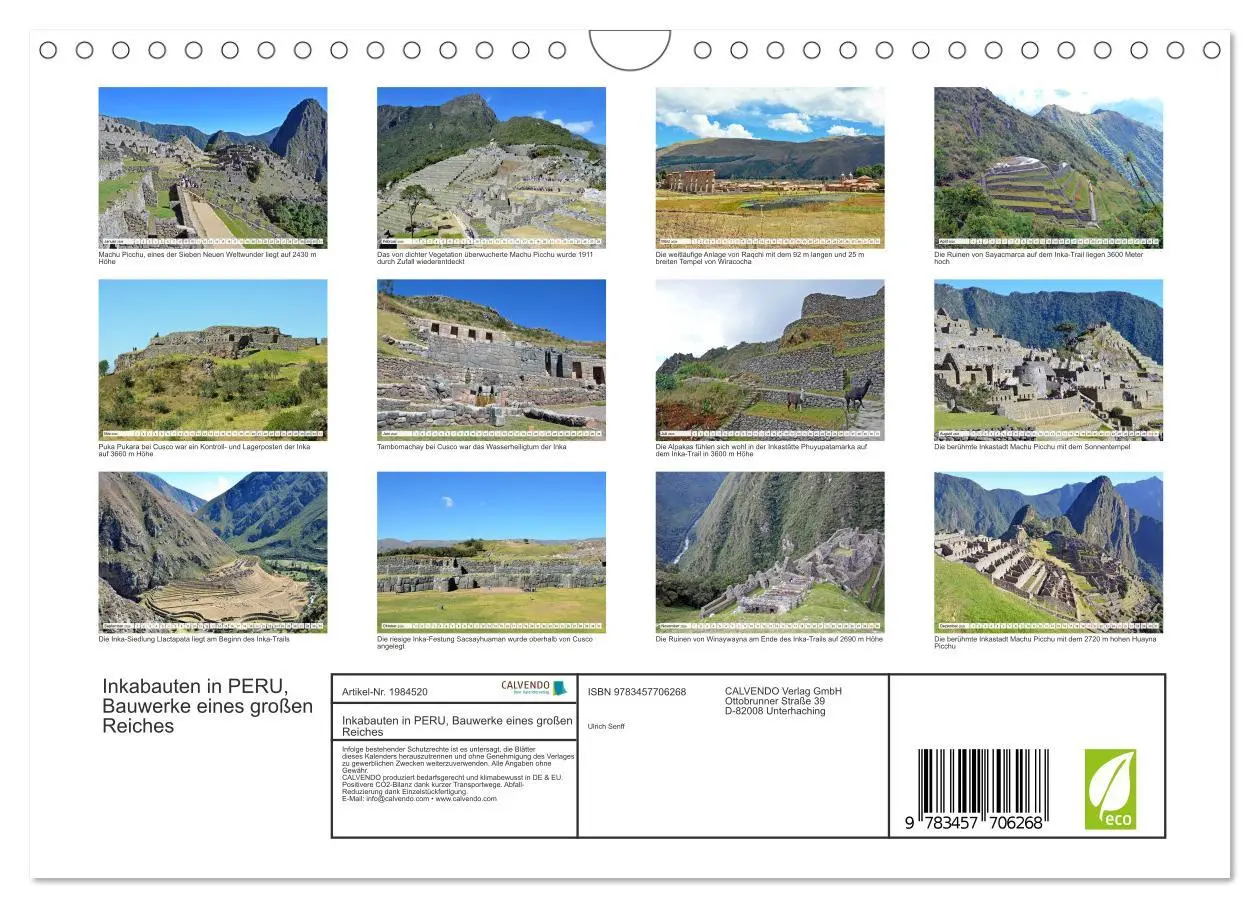 Bild: 9783457706268 | Inkabauten in PERU, Bauwerke eines großen Reiches (Wandkalender...