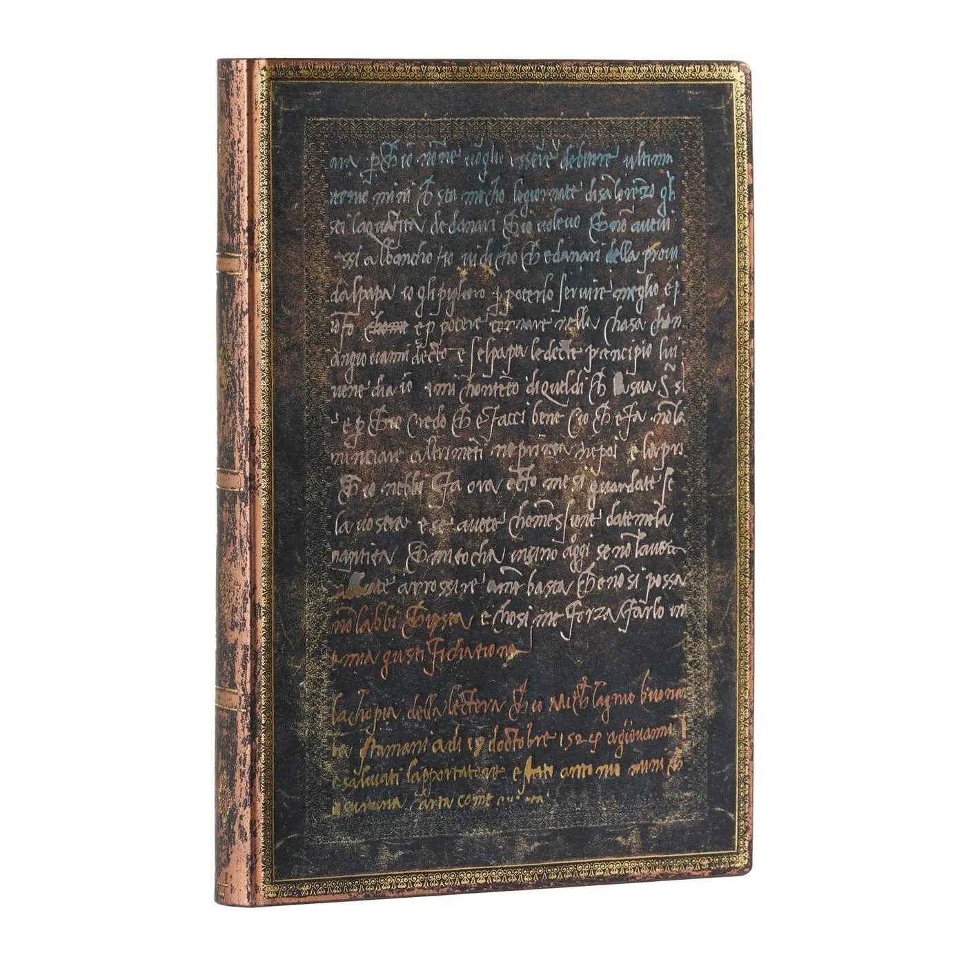 Paperblanks Michelangelo, Handwriting (Embellished Manuscripts Collection) Midi Lined Softcover Flexi Journal (Elastic Band Closure)