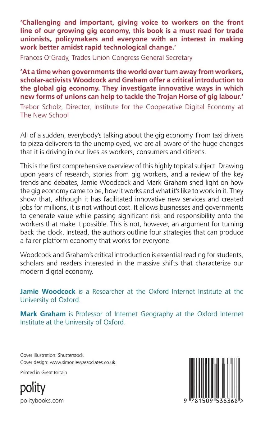 Rückseite: 9781509536368 | The Gig Economy | A Critical Introduction | Jamie Woodcock (u. a.)