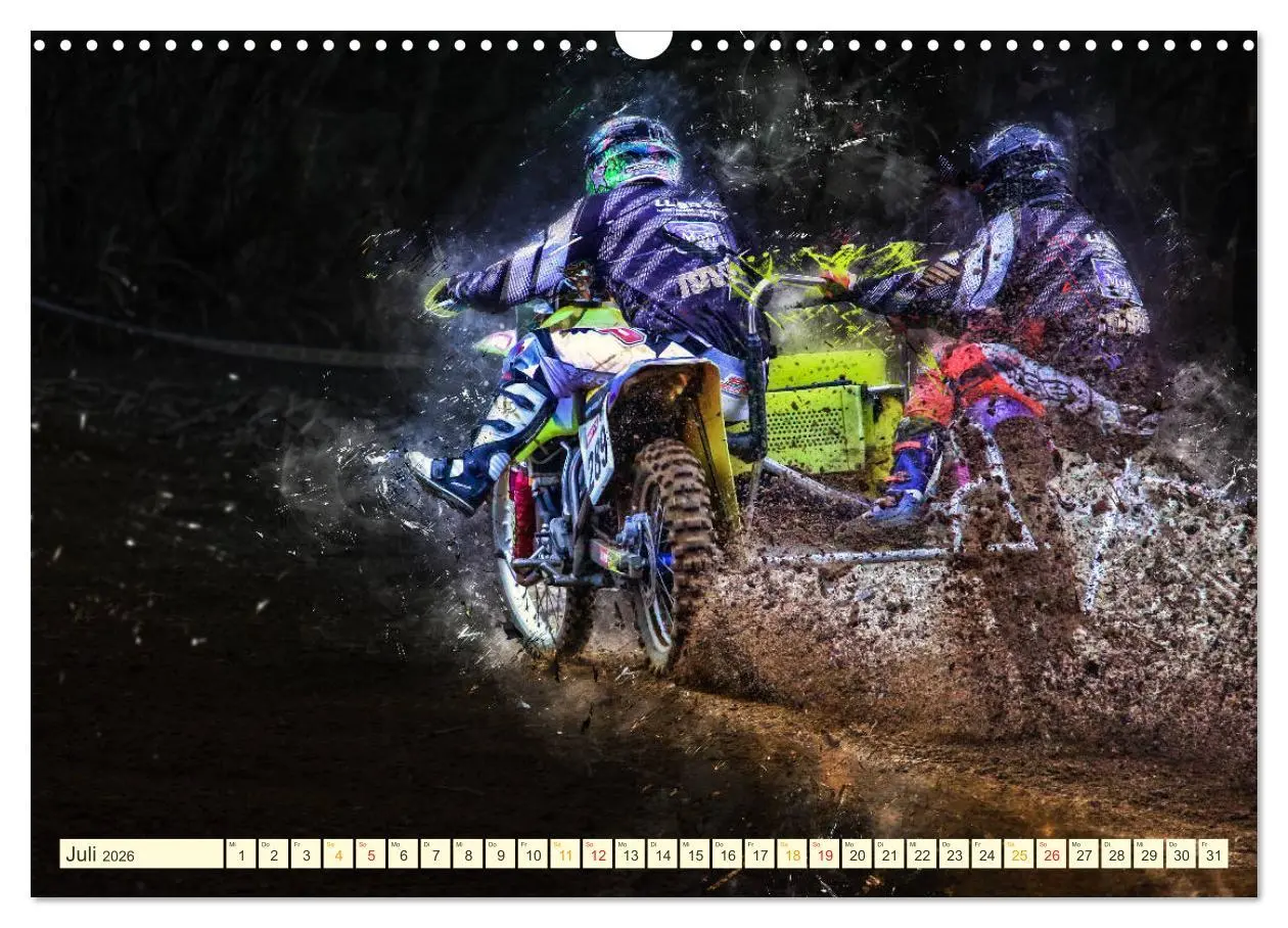Bild: 9783457866368 | Seitenwagen Motocross (Wandkalender 2026 DIN A3 quer), CALVENDO...