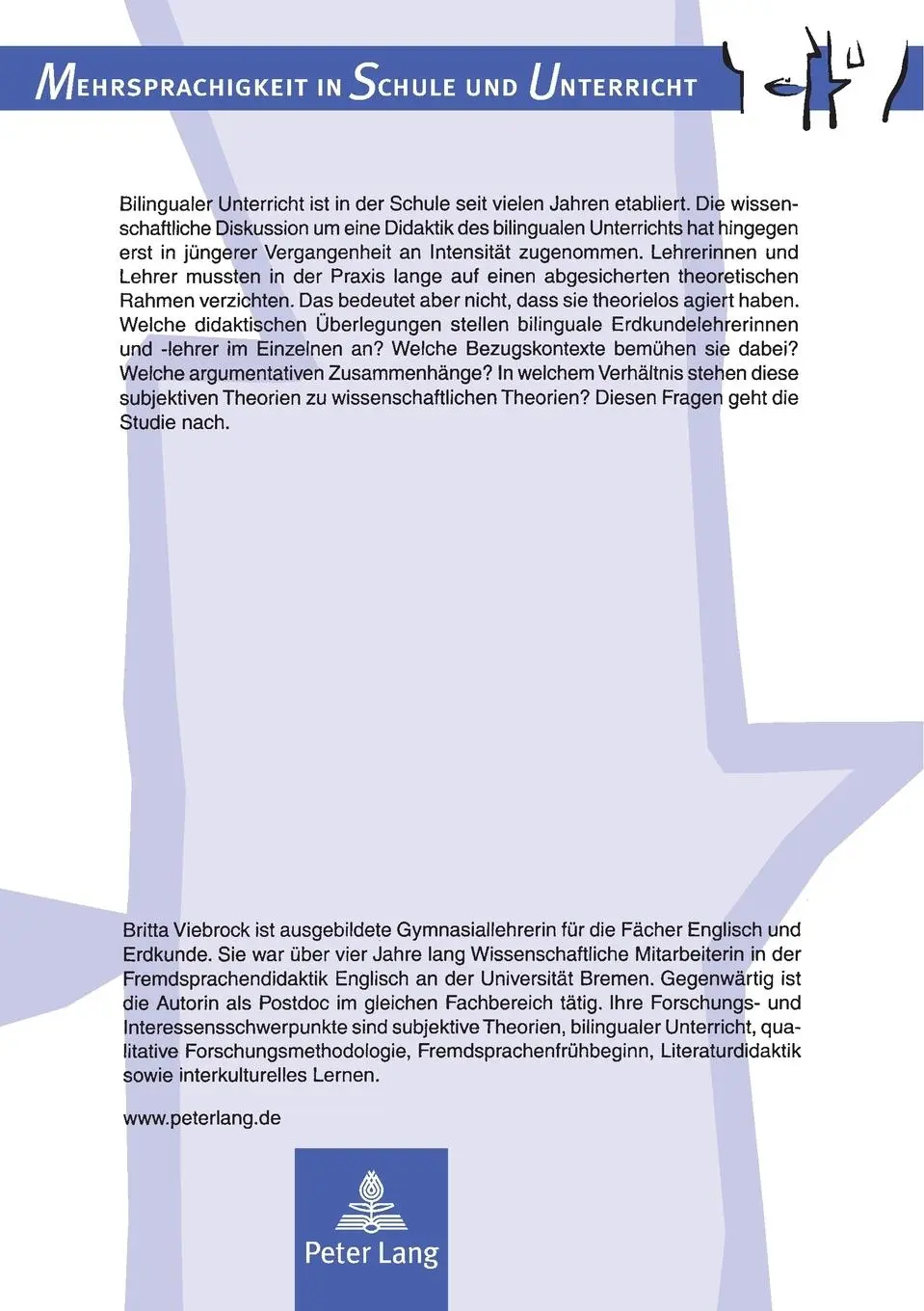 Rückseite: 9783631556368 | Bilingualer Erdkundeunterricht | Britta Viebrock | Taschenbuch | 2006