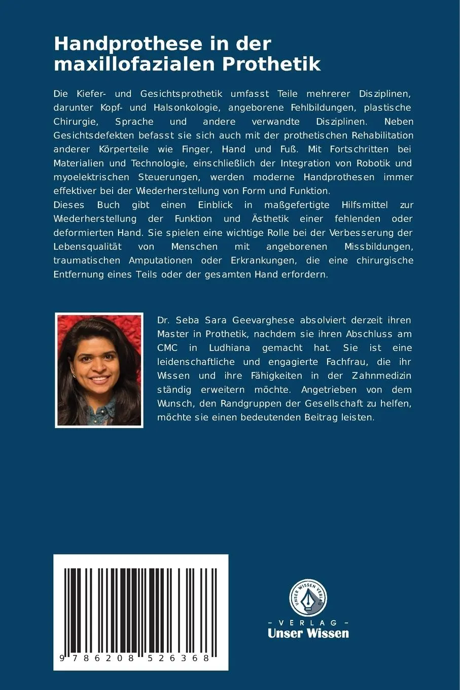 Rückseite: 9786208526368 | Handprothese in der maxillofazialen Prothetik | Geevarghese (u. a.)