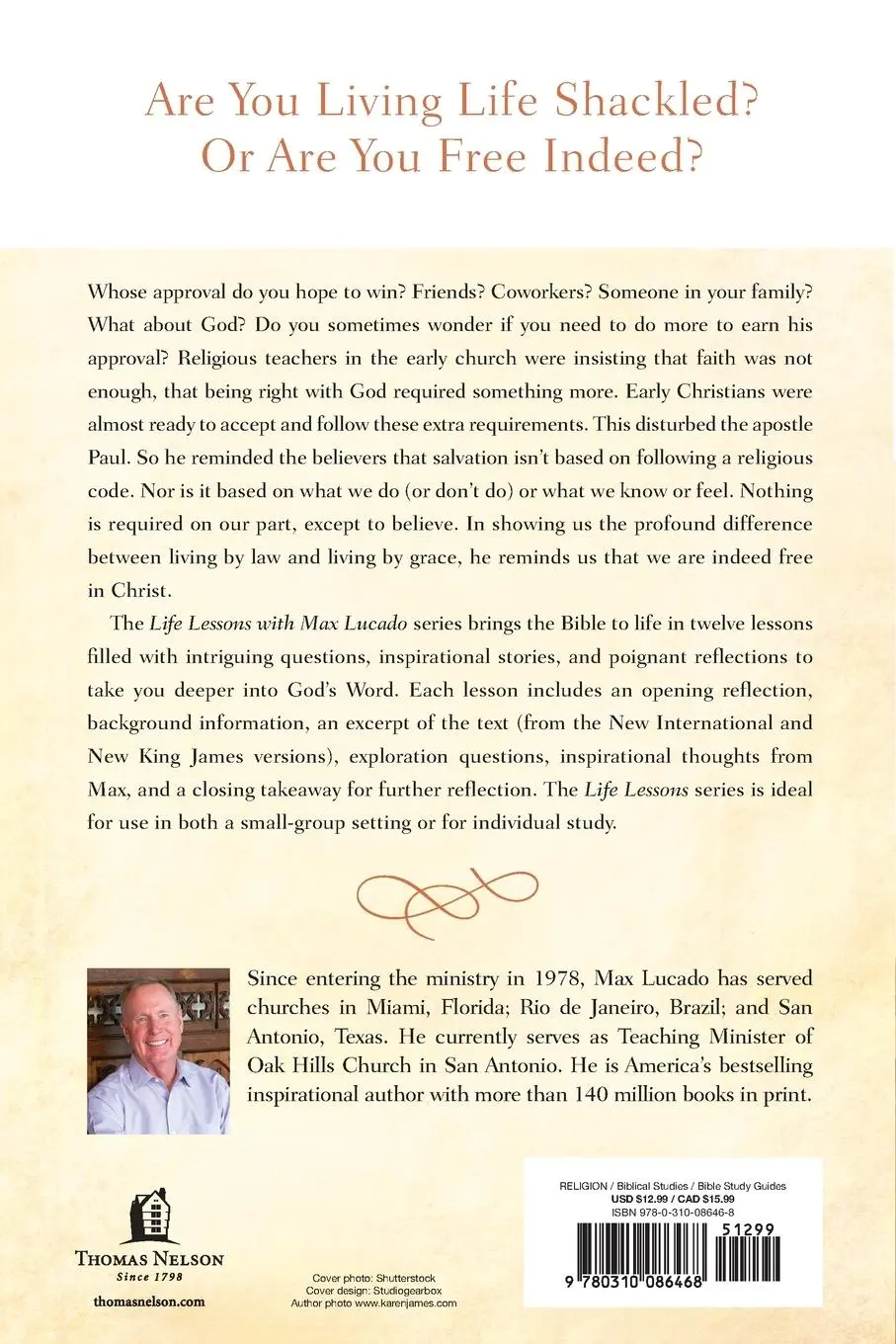 Rückseite: 9780310086468 | The Life Lessons from Galatians | Free in Christ | Max Lucado | Buch