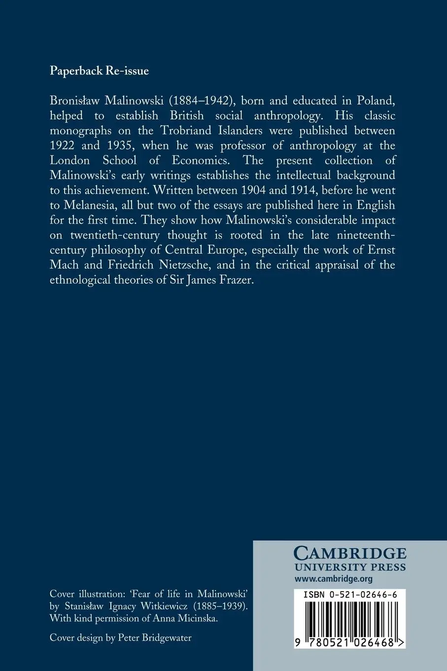 Rückseite: 9780521026468 | The Early Writings of Bronislaw Malinowski | Robert Thornton (u. a.)