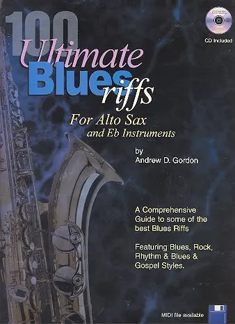 Cover: 9781882146468 | 100 Ultimate Blues Riffs for Alto sax &amp; Eb instr. | ADG Productions