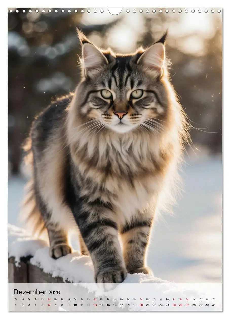 Bild: 9783516706468 | Maine Coon Kalender - Majestätische Katzen in der Natur...