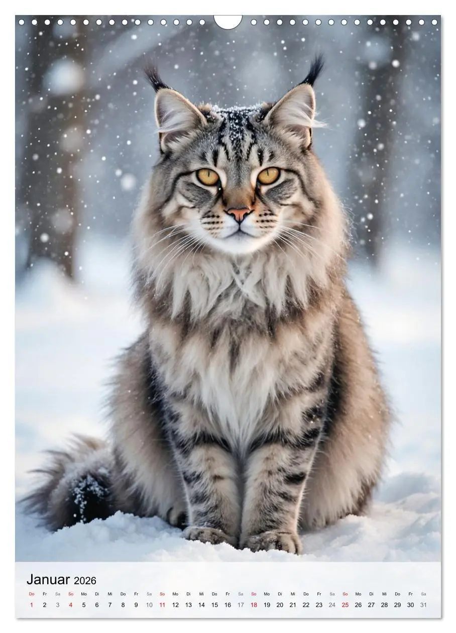 Bild: 9783516706468 | Maine Coon Kalender - Majestätische Katzen in der Natur...