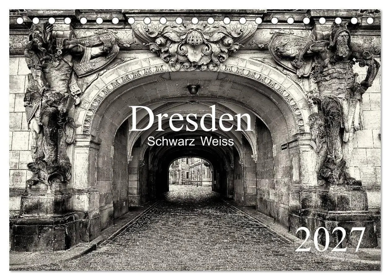 Cover: 9783594166468 | Dresden Schwarz Weiss 2027 (Tischkalender 2027 DIN A5 quer),...
