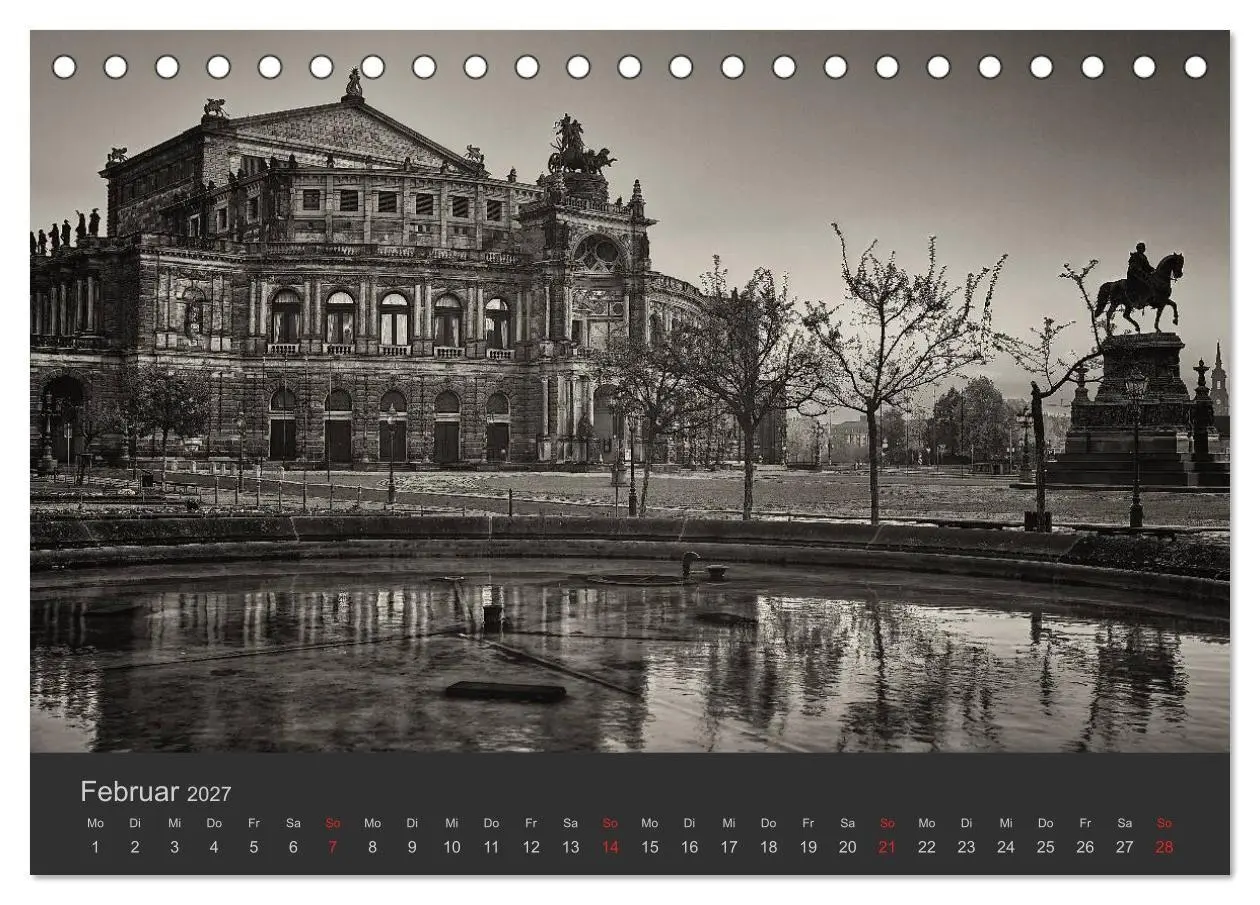 Bild: 9783594166468 | Dresden Schwarz Weiss 2027 (Tischkalender 2027 DIN A5 quer),...