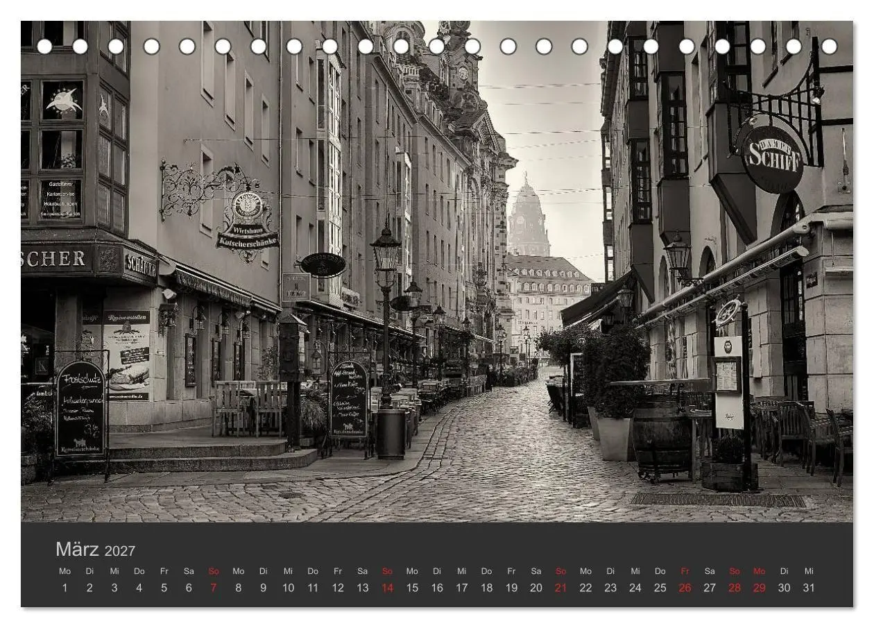 Bild: 9783594166468 | Dresden Schwarz Weiss 2027 (Tischkalender 2027 DIN A5 quer),...