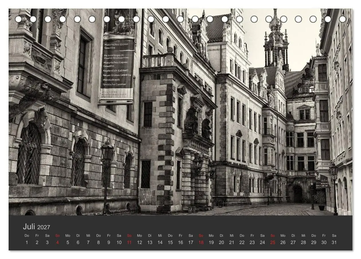 Bild: 9783594166468 | Dresden Schwarz Weiss 2027 (Tischkalender 2027 DIN A5 quer),...