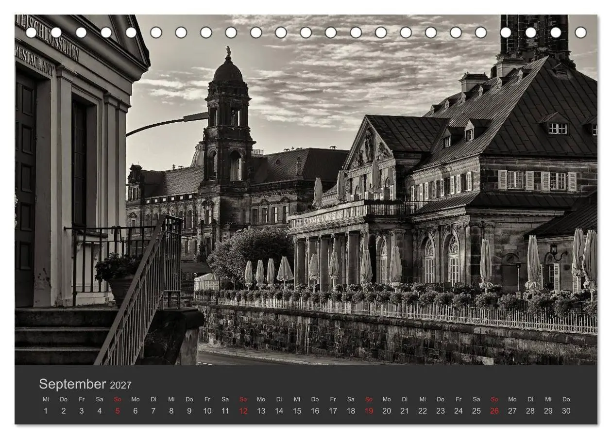 Bild: 9783594166468 | Dresden Schwarz Weiss 2027 (Tischkalender 2027 DIN A5 quer),...