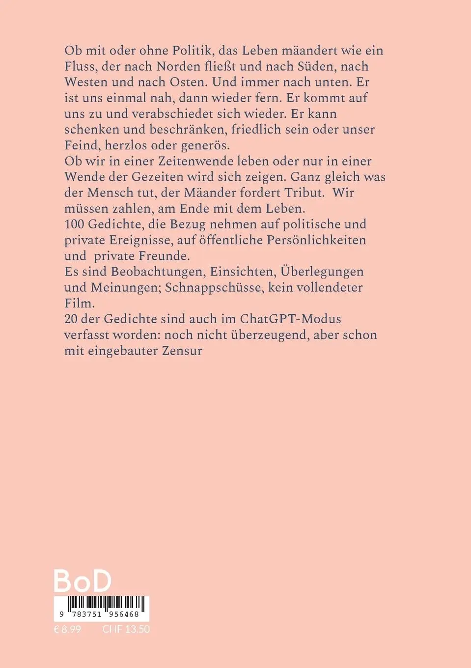 Rückseite: 9783751956468 | Mäanderzahler | 100 Schnappschüsse davon 20 auch im ChatGPT-Modus
