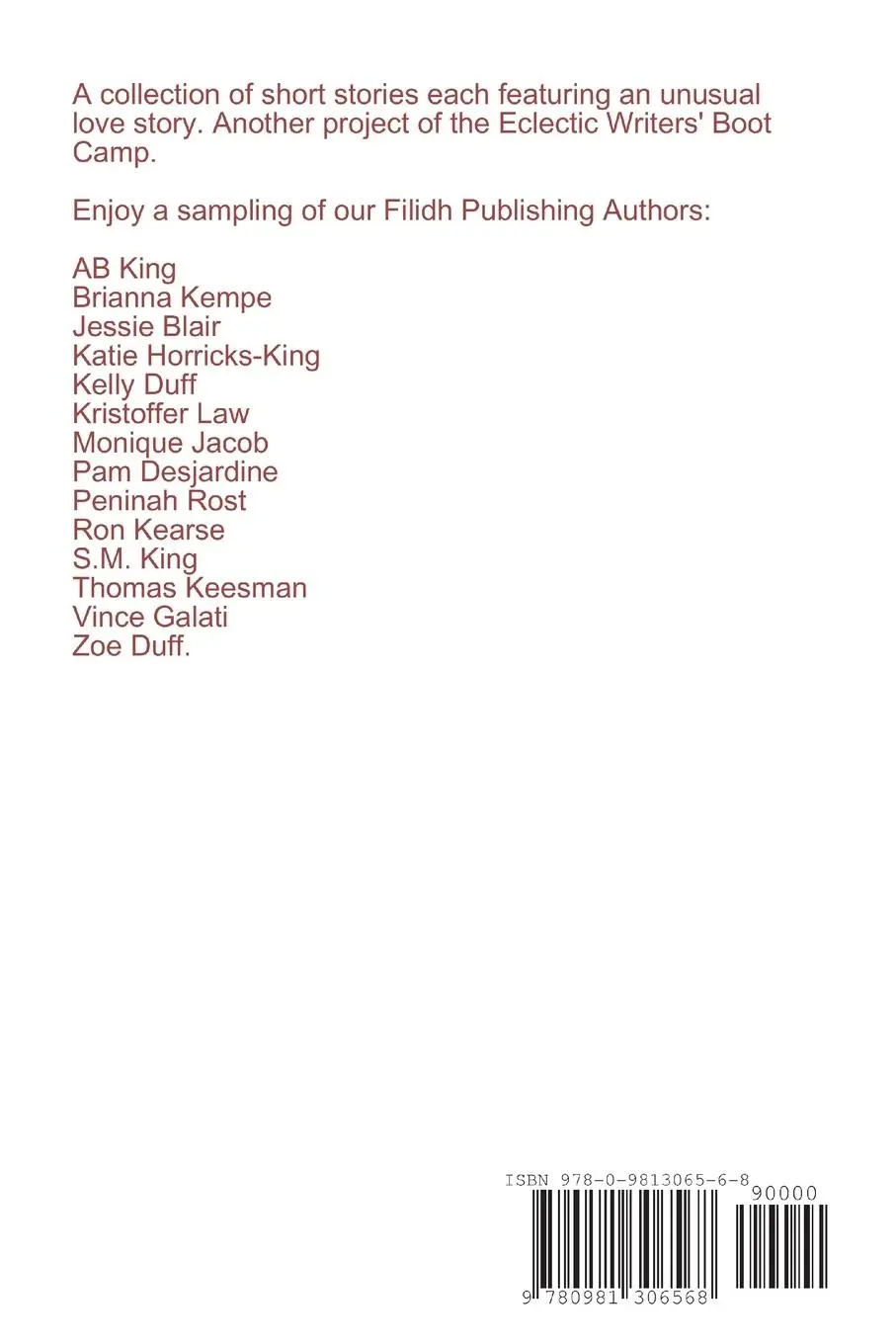 Rückseite: 9780981306568 | The UnValentine Anthology | Filidh Publishing Authors | Taschenbuch