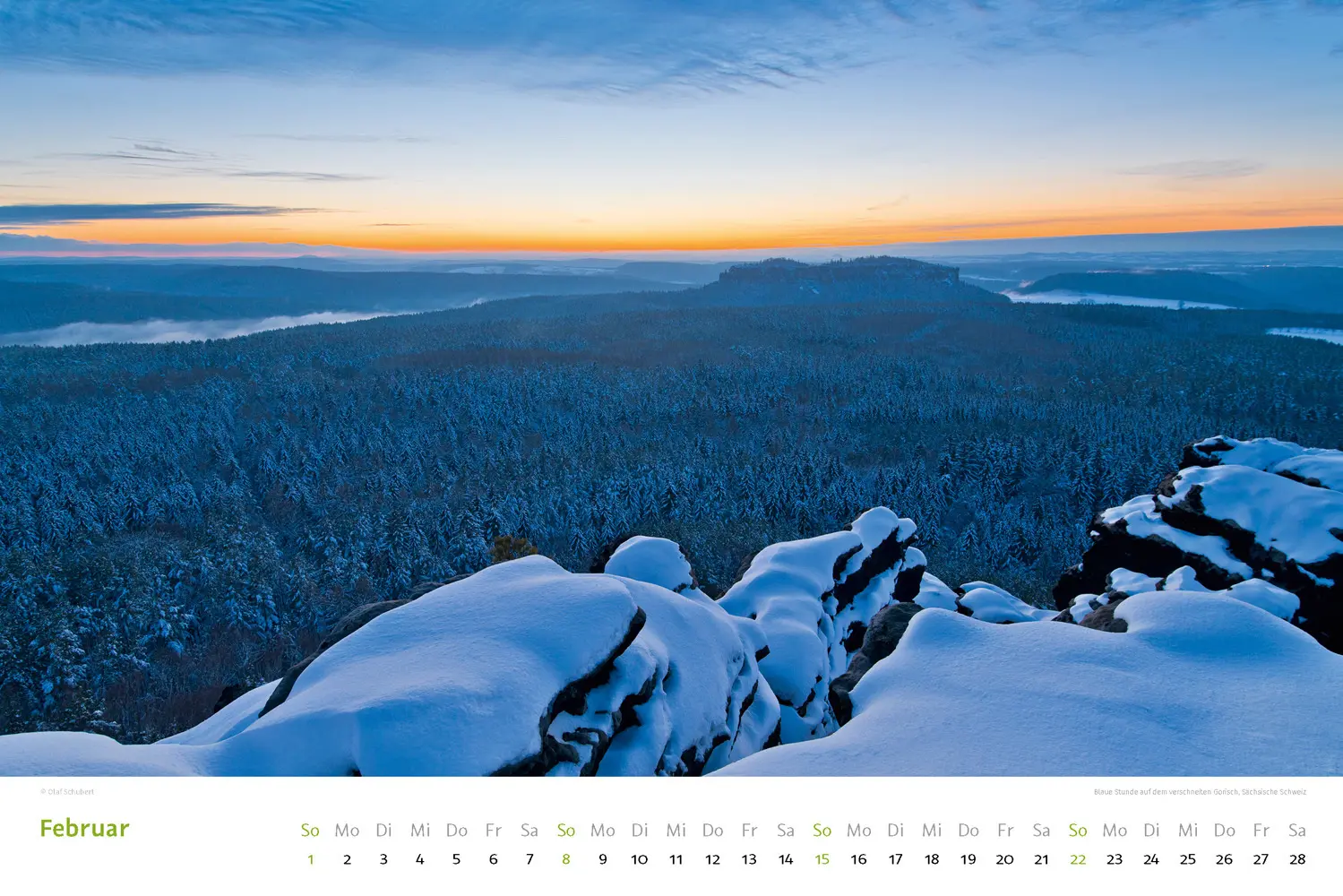 Bild: 9783938916568 | Kalender Sächsische &amp; Böhmische Schweiz 2026 | Wandkalender 45 x 30 cm