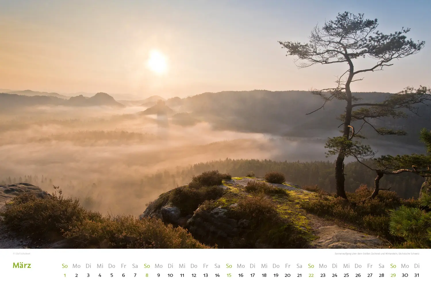 Bild: 9783938916568 | Kalender Sächsische &amp; Böhmische Schweiz 2026 | Wandkalender 45 x 30 cm