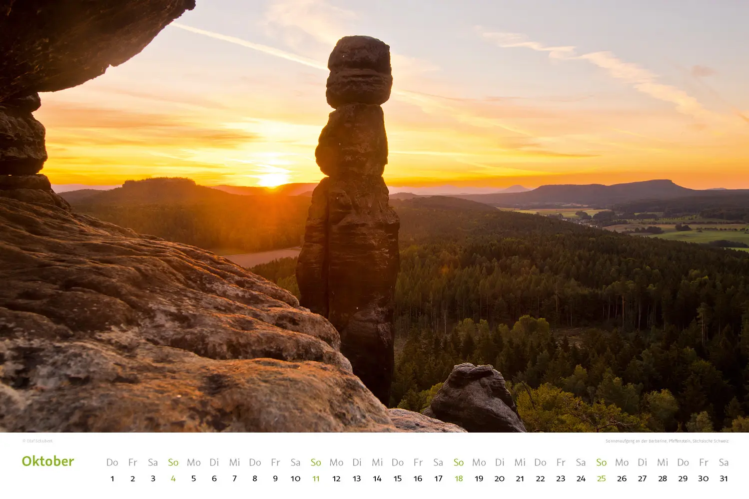 Bild: 9783938916568 | Kalender Sächsische &amp; Böhmische Schweiz 2026 | Wandkalender 45 x 30 cm