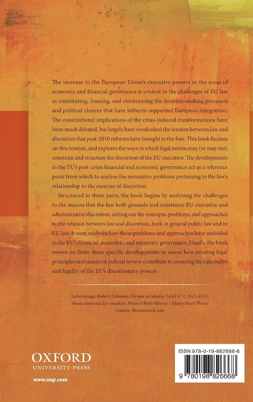 Rückseite: 9780198826668 | Eu Executive Discretion and the Limits of Law | Joana Mendes | Buch