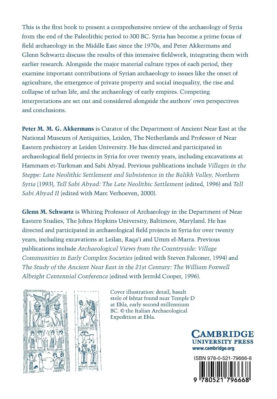 Rückseite: 9780521796668 | The Archaeology of Syria | Peter M. M. G. Akkermans (u. a.) | Buch