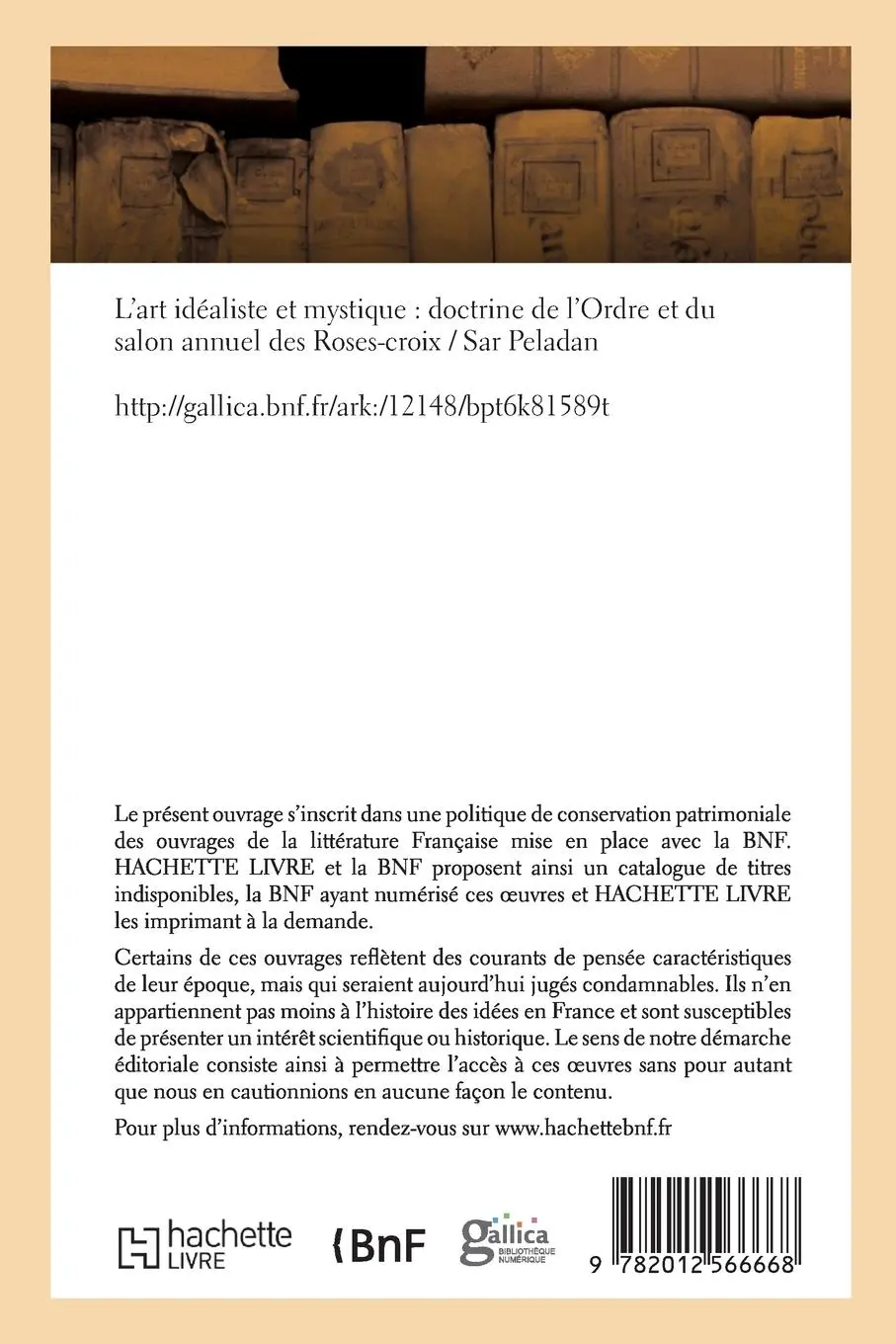 Rückseite: 9782012566668 | L'Art Idéaliste Et Mystique: Doctrine de l'Ordre Et Du Salon Annuel...