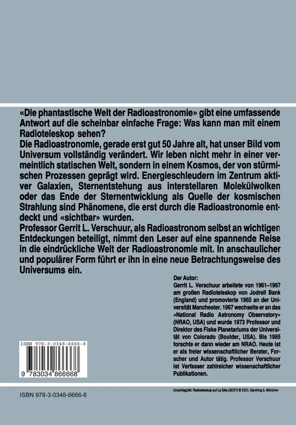 Rückseite: 9783034866668 | Die phantastische Welt der Radioastronomie | Verschuur | Taschenbuch