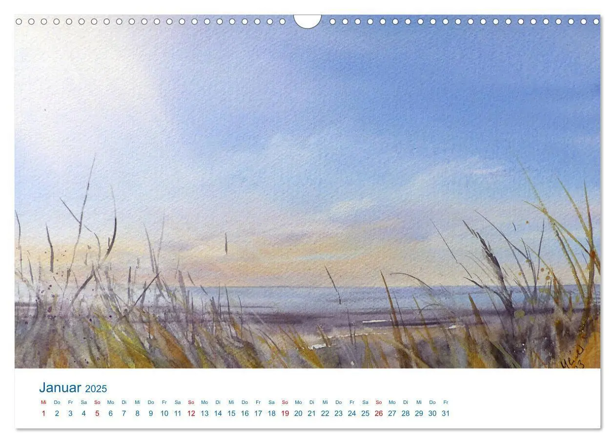Bild: 9783457146668 | Föhr - Aquarelle (Wandkalender 2025 DIN A3 quer), CALVENDO...
